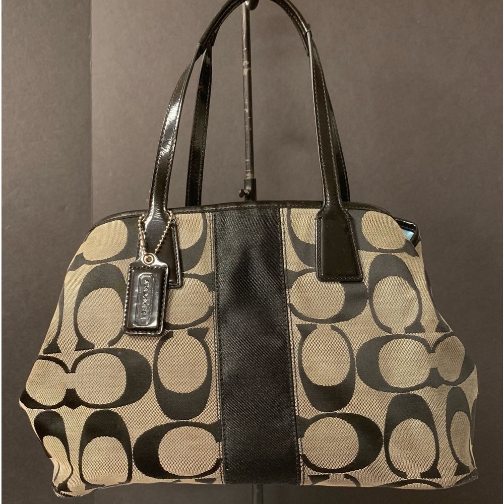 Coach Kisslock Signature Jaquard Tote
